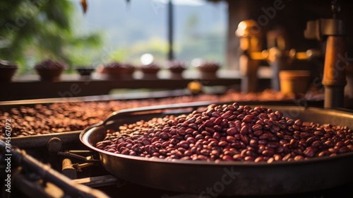 Premium Arabica coffee processing, traditional grinding process