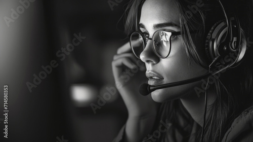 Photograph of a dedicated crisis hotline operator providing support to callers in need