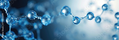 3d molecules hydrogen on blue background