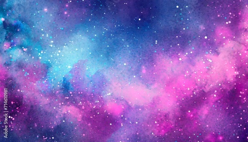 pink purple blue nebula sparkles on background galaxy like wallpaper illustration clipart