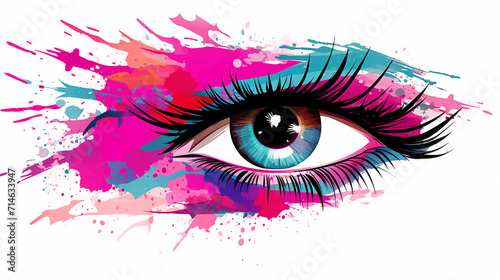 abstract fashion illustration of the eye with creative makeup