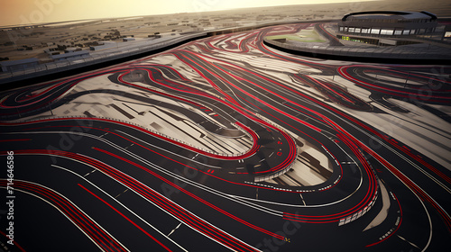 An racing track layout.