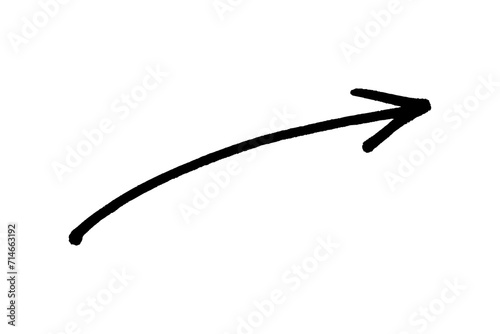 Marked arrow isolated on background. Arrow marker isolated png transparent. arrow mark hand drawn. Arrows icon. Arrow drawn with black marker on white background