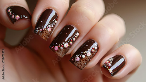 brown nail art