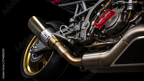 The exhaust note of a performance bike.