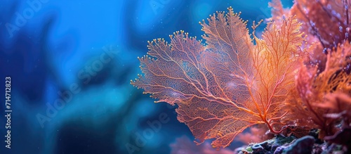 Sea Fan on a reef in Broward County, Florida, in close-up.