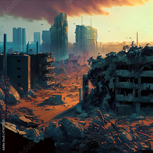 世紀末の荒廃した都市