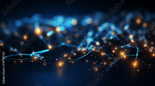 Network Lines Background illustrationModern lines abstract connection networking sending and transmitting data lines pattern background. Generate AI