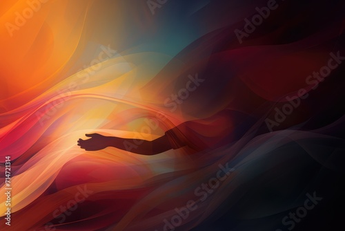 abstract background with hand and waves. Abstract background for caregiver appreciation day. AI generated