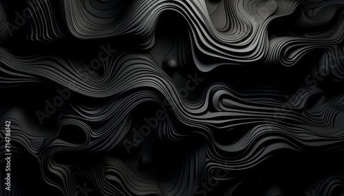 3d black background, Geometric Abstraction