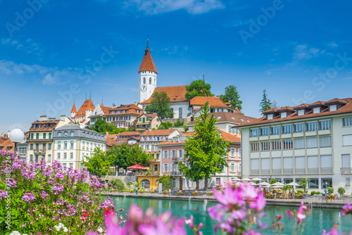 River Aare and cityscape of Thun, Switzerland