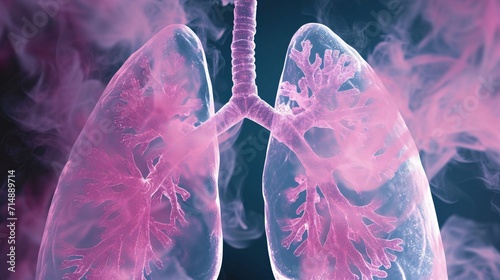 Pink Smoke Coming Out of Lungs Generative AI