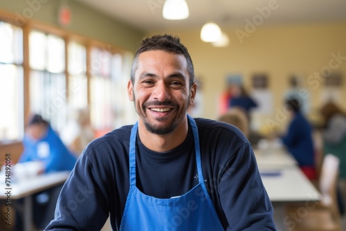 Portrait of a male volunteer at the community center