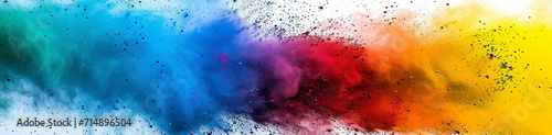 鮮やかな虹彩：ペイントカラーパウダーの幻想的な爆発,Vibrant iridescence: a fantastic explosion of paint color powder,Generative AI 