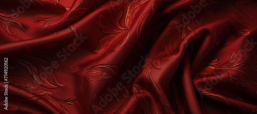 waves of red cloth with floral motif 4