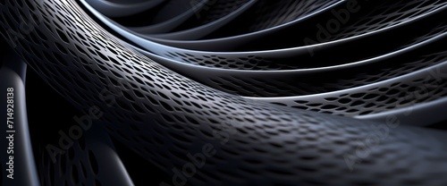 Up-close view of carbon fiber patterns against a backdrop of new-age technology, creating a visually striking image