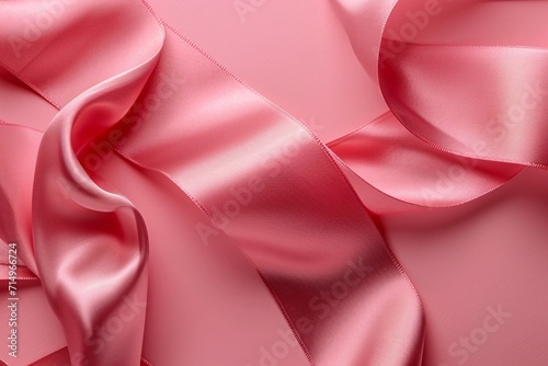 Pink ribbon with a shiny surface Generative AI