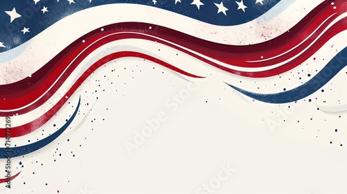 Waving usa flag for presidents day background, ai generative