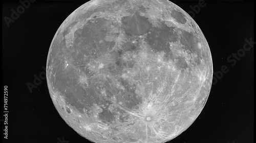 High-resolution close-up of a full moon with visible craters