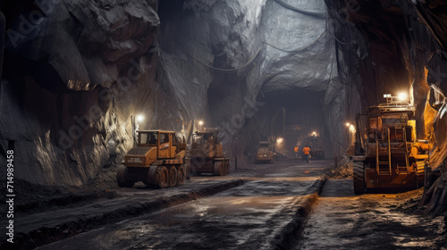 Rock machinery dig dark mining underground gold industrial tunnel mineral iron copper