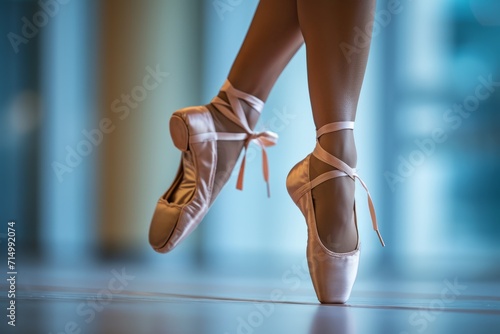 Pointed toes with pink ballet slippers