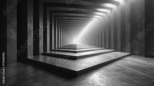The hypnotic geometric portal, combining straight and crooked lines, creates a feeling of incredib