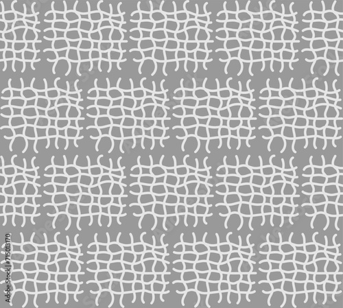 Monochrome seamless texture in the form of a geometric pattern of perpendicular lines on a gray background