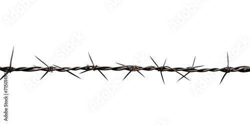 A barbed wire running horizontally through the picture, banner, isolated