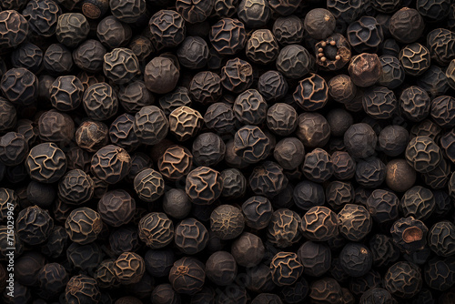 Aromatic Essence: Close-Up of Black Peppercorns, Textured Spice Detail