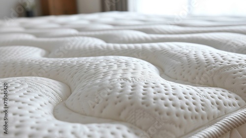 Close-up of a comfortable memory foam mattress, emphasizing the importance of a supportive bed for quality sleep. [Comfortable memory foam mattress