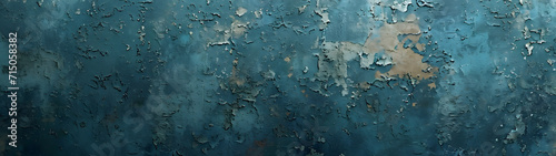 Close Up of Peeling Blue Paint on Wall
