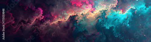Abstract Painting of Colorful Clouds in the Sky