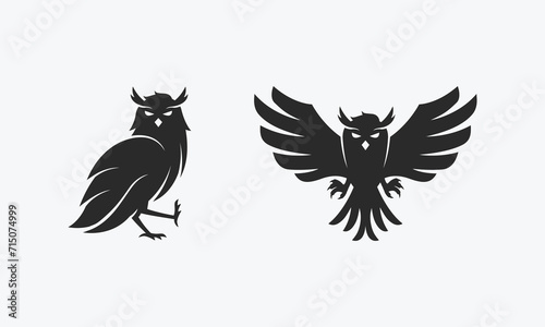 Owl logo. Owl silhouette. Owl logo template. Vector illustration