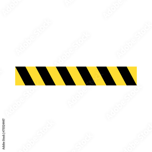 Yellow caution tape for construction area in seamless repeating vector pattern