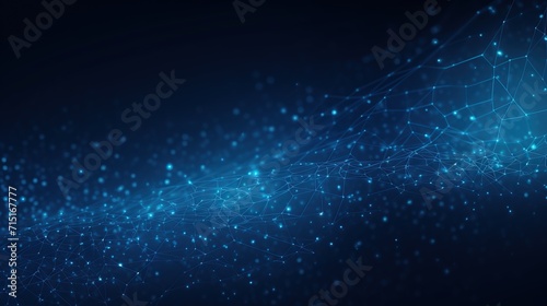form of speed of light, point of light. Distributed register technology, background made of lines, circles and particles. Block chain network. Digital graphics