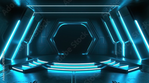 Futuristic modern podium background for product display