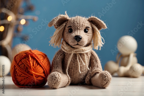 Adorable knitted dog 