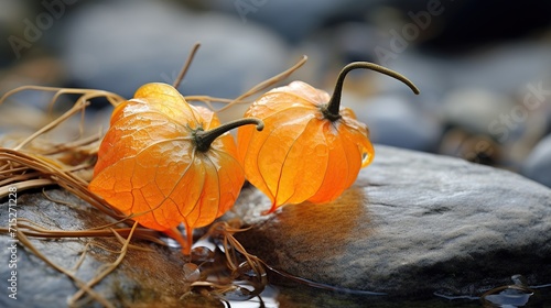 fresh natural colored physalis fruit