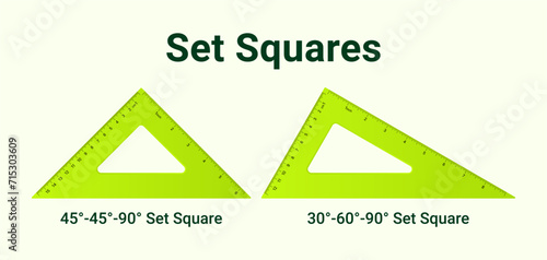 Set Squares Vector Illustration