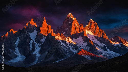 Dramatic Landscape Wall Art, Majestic Sunset Over Snow-Capped Mountains, Nature Beauty, Travel Photography, Wilderness Exploration