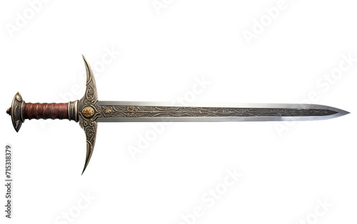 An Old Sword, Unveiling Tales of Battle and Ancient Warrior Spirit on a White or Clear Surface PNG Transparent Background.
