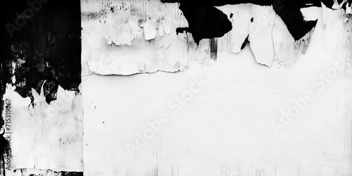Old ripped torn black and white posters textures backgrounds grunge creased crumpled paper vintage collage placards empty space 