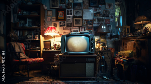 Pile old retro television