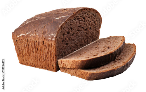 Gastronomic Journey into the Bold and Earthy World of Pumpernickel Bread on a White or Clear Surface PNG Transparent Background.