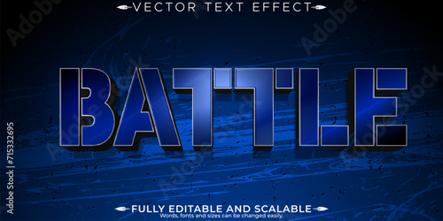 Editable text effect warrior, 3d battle and combat font style
