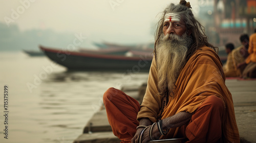 Portrait of sadhu in Varanasi, India