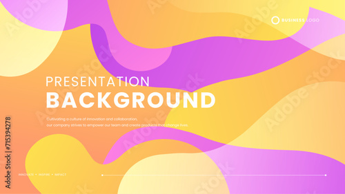 Purple violet orange and yellow minimalist simple background with shapes. Simple presentation background with dynamic shapes for banner, pattern, wallpaper, template, business card