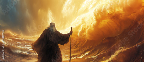 Crossing of the Red Sea during exodus, Moses splitting the red sea