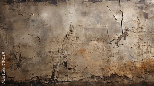  a wall with peeling paint on it and a clock on the side of the wall with a clock on the side of the wall.