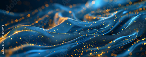 blue velvet silk golden line background 4k photoshop background, in the style of dreamy pointillism, colorful curves 